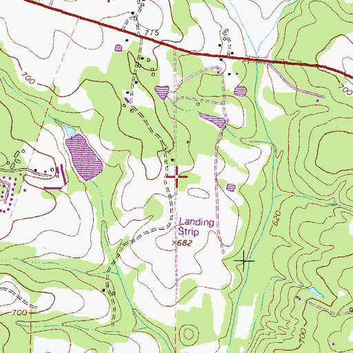 Topographic Map of Multip Manor Airport (historical), GA