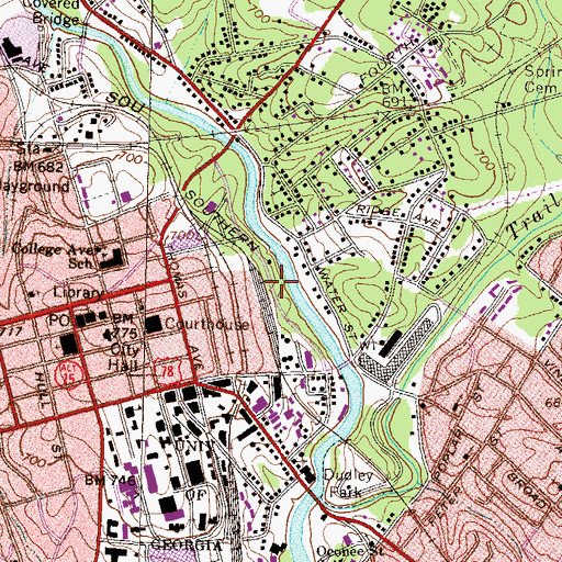 Topographic Map of North Oconee River Park, GA