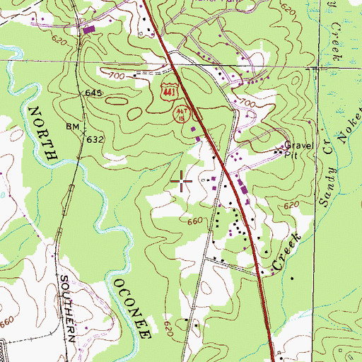Topographic Map of Northridge Park, GA