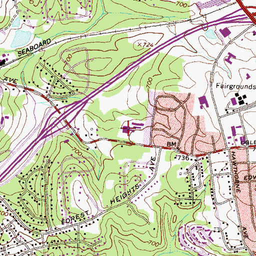 Topographic Map of Oglethorpe Avenue Elementary School, GA