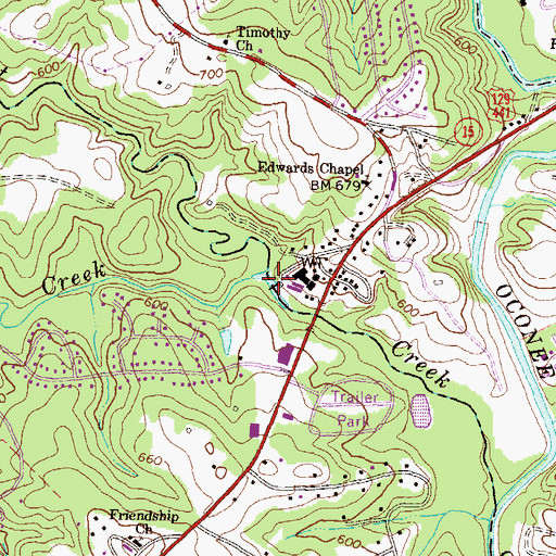 Topographic Map of Paper Mill Bridge (historical), GA