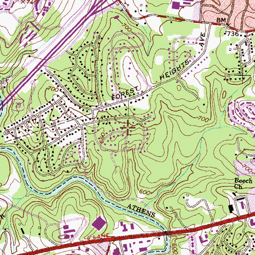 Topographic Map of Pine Forest, GA
