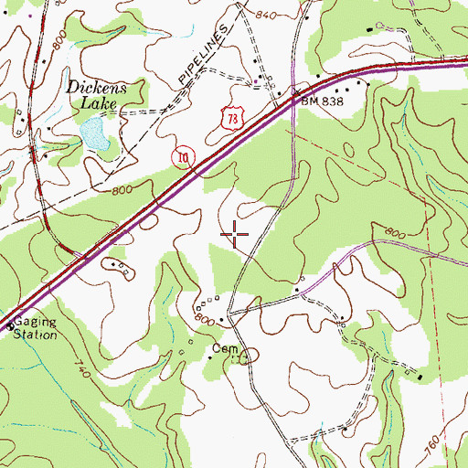 Topographic Map of Prince Avenue Baptist Church, GA