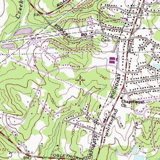 Topographic Map of Quailwood, GA
