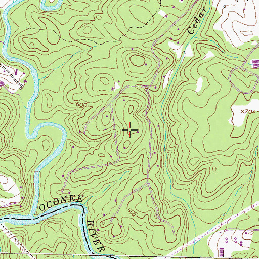 Topographic Map of Red Fox, GA
