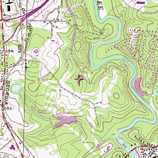 Topographic Map of Riverbend East, GA
