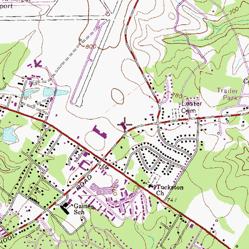 Topographic Map of Satterfield Park, GA