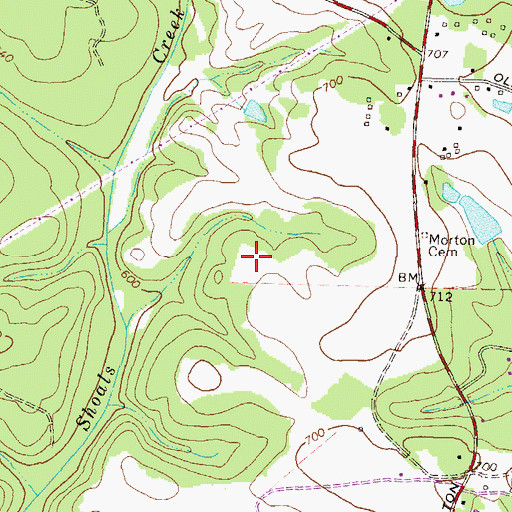 Topographic Map of Shoal Creek Farms, GA