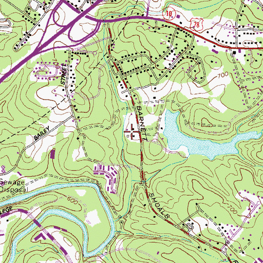 Topographic Map of Shoalsview, GA
