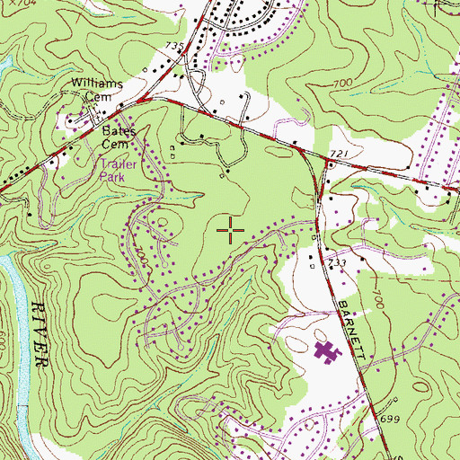 Topographic Map of Snapfinger, GA