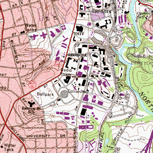 Topographic Map of Snelling Hall, GA
