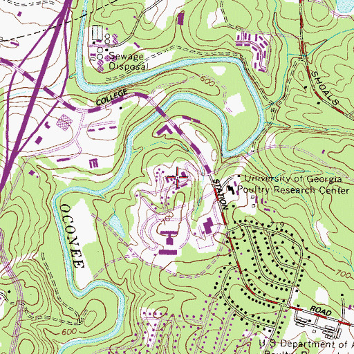 Topographic Map of Southeastern Poultry Research Laboratory, GA