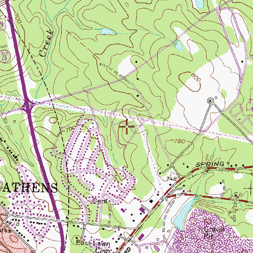 Topographic Map of Spring Valley Estates, GA