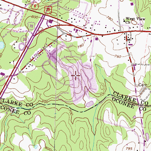 Topographic Map of Stonehenge, GA