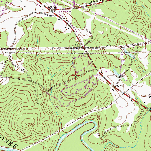 Topographic Map of Tallassee Farms, GA