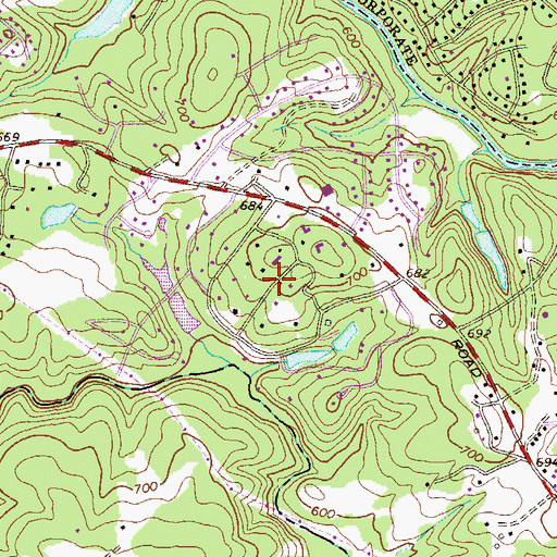 Topographic Map of Tanglewood, GA