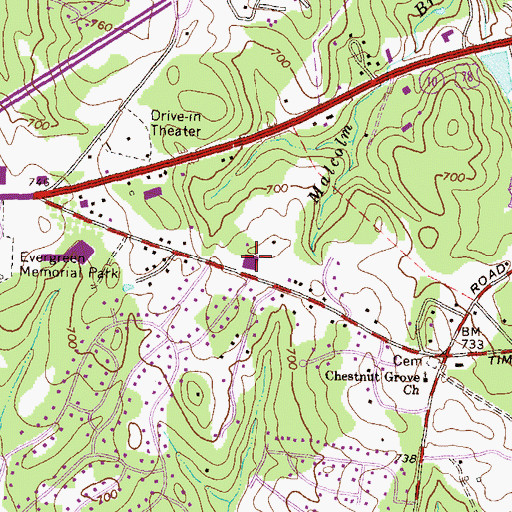 Topographic Map of Timothy Road Elementary School, GA