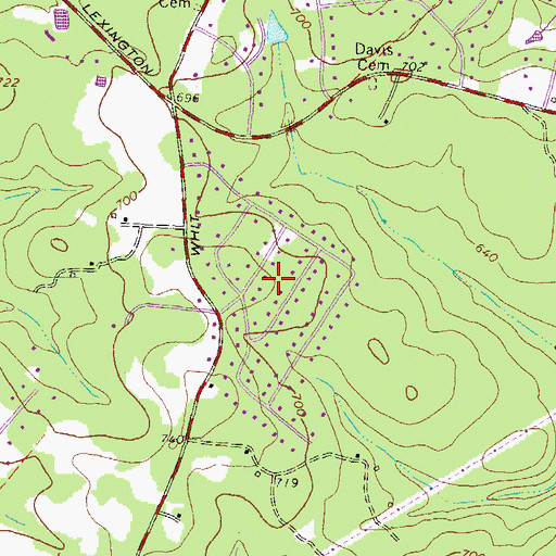 Topographic Map of Waverly Woods, GA