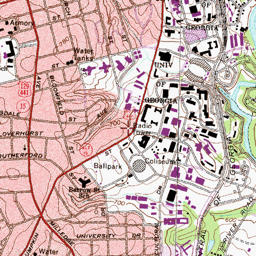 Topographic Map of Wesley Foundation, GA