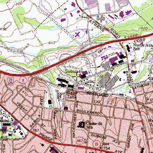 Topographic Map of Wilkins Industrial Park, GA