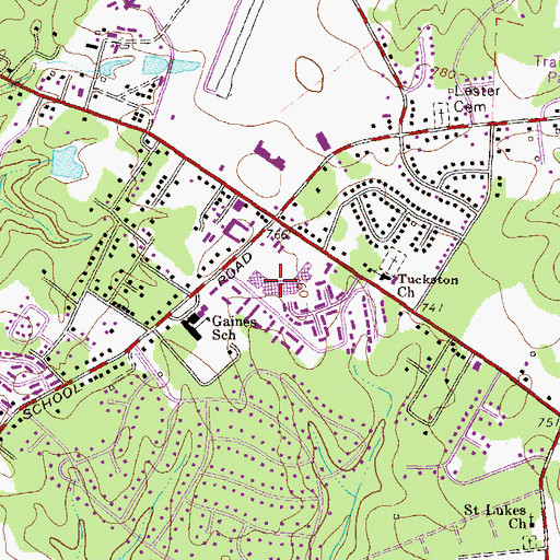 Topographic Map of Willowood Plaza Shopping Center, GA