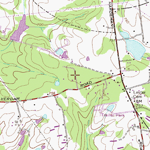 Topographic Map of Windfall Heights, GA