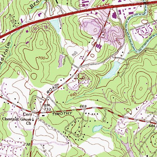 Topographic Map of Windy Hill, GA