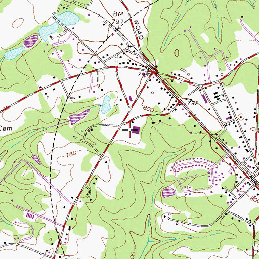 Topographic Map of Winterville Elementary School, GA