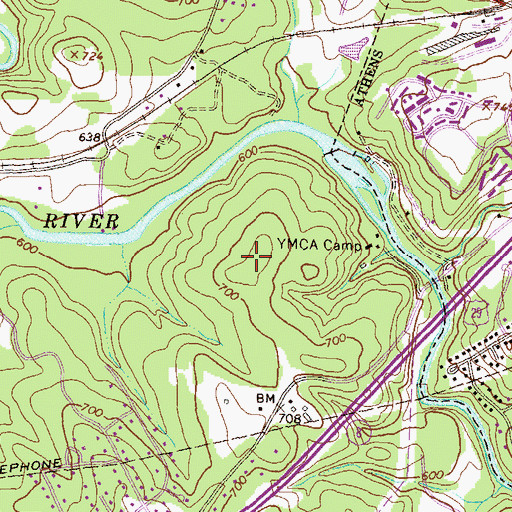 Topographic Map of Woodhaven High Ridge, GA