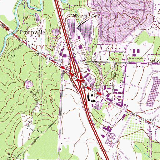 Topographic Map of Exit 5, GA