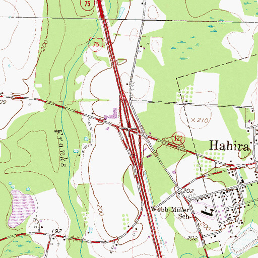 Topographic Map of Exit 7, GA