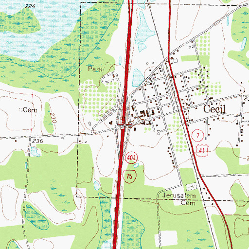 Topographic Map of Exit 8, GA