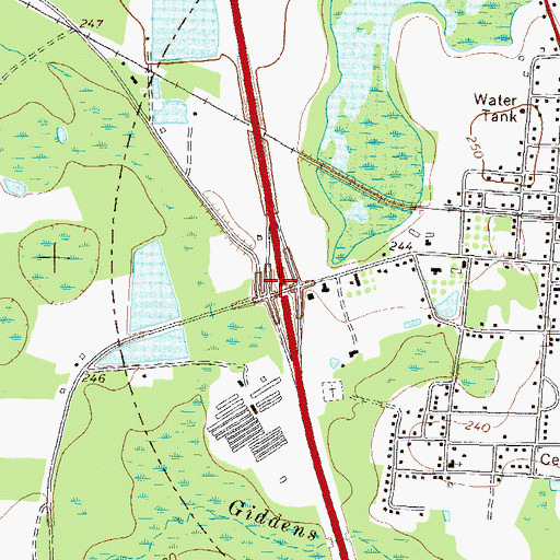 Topographic Map of Exit 11, GA