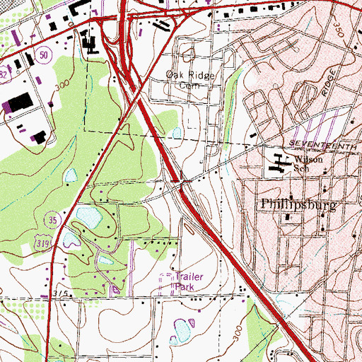 Topographic Map of Exit 17, GA