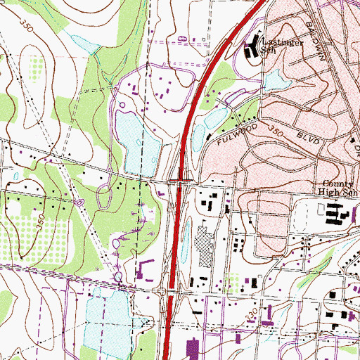 Topographic Map of Exit 20, GA