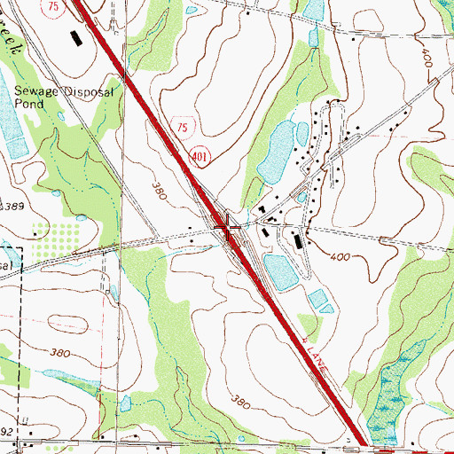 Topographic Map of Exit 27, GA