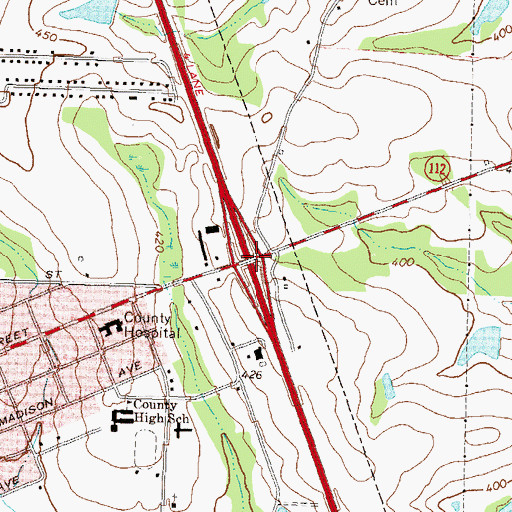 Topographic Map of Exit 28, GA