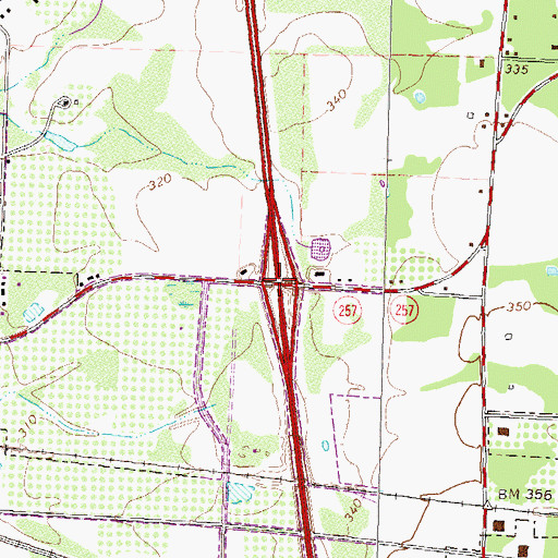 Topographic Map of Exit 34, GA