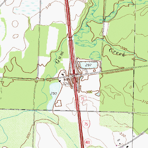 Topographic Map of Exit 35, GA