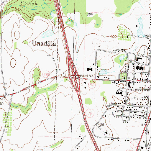 Topographic Map of Exit 40, GA