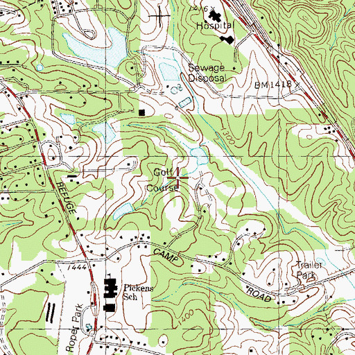 Topographic Map of Arrowhead Country Club, GA