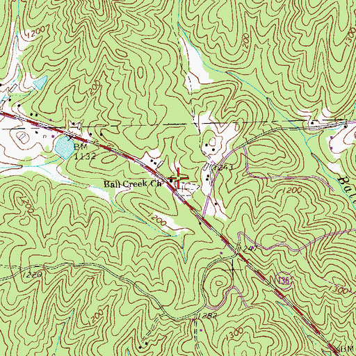 Topographic Map of Ball Creek School (historical), GA