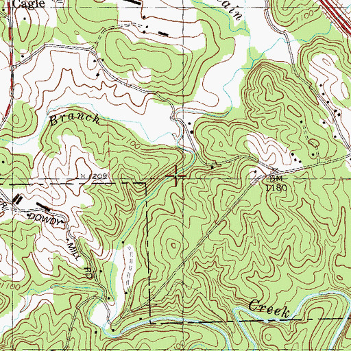 Topographic Map of Cagle Mill (historical), GA