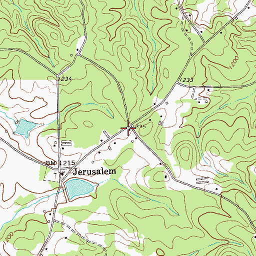 Topographic Map of Crossroads Church, GA