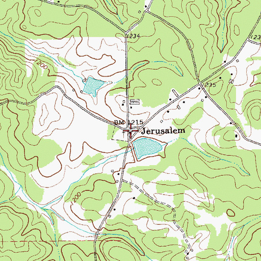 Topographic Map of Jerusalem Church, GA