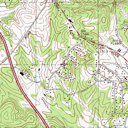 Topographic Map of Kingdom Hall Church, GA