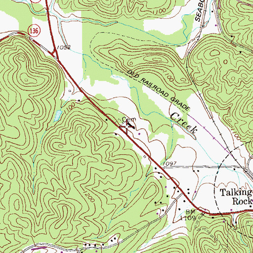 Topographic Map of Lebanon Presbyterian Church (historical), GA