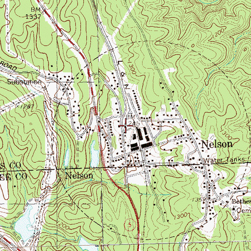 Topographic Map of Nelson Methodist Church, GA
