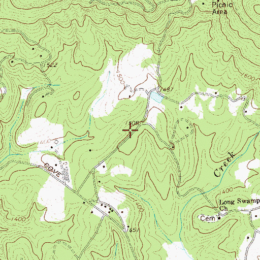 Topographic Map of New Lebanon Church, GA
