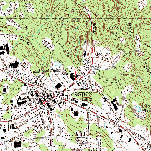 Topographic Map of Appalachian Technical College, GA